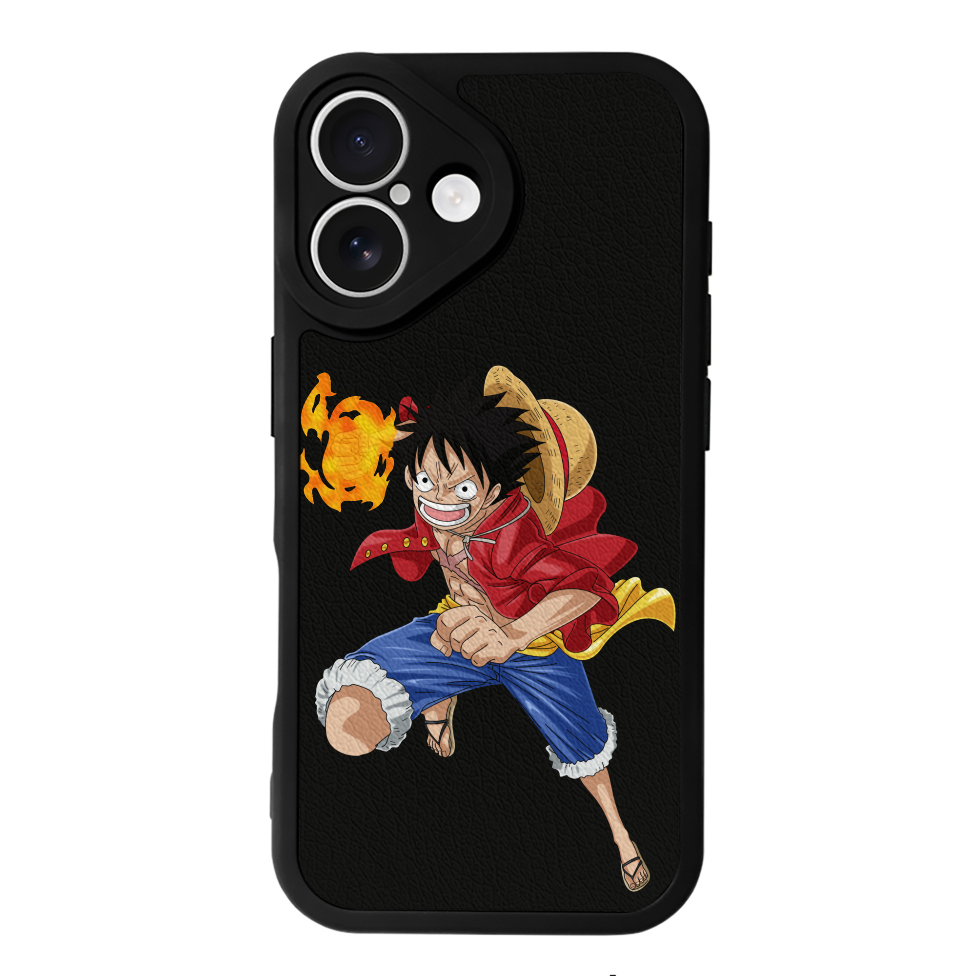 （画像用） ワンピース モンキー・D・ルフィ ONE PIECE Monkey D. Luffy 【iPhone 16シリーズ対応】シリコンスマホケース（レザー調） 材質：シリコン